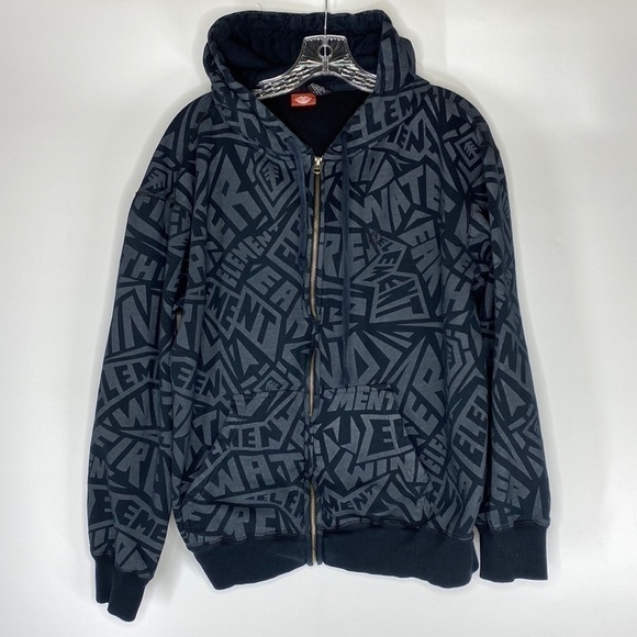 Vintage Element All Over Print Full Zip Hooded Sweatshirt Medium Y2K - Picture 1 of 4